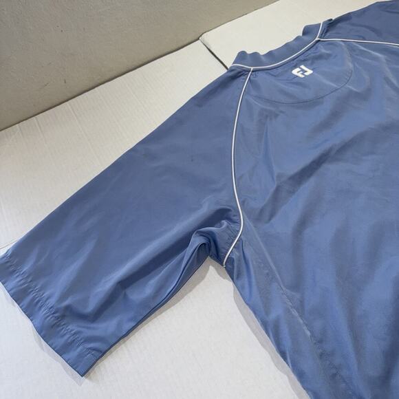 Footjoy Windbreaker Mens M Blue Golf Performance Short Sleeve Pullover Jacket - Picture 9 of 14